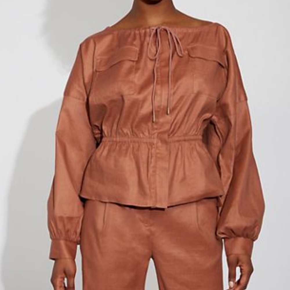 NEW YORK & CO Gabrielle Union Linen Cargo Jacket